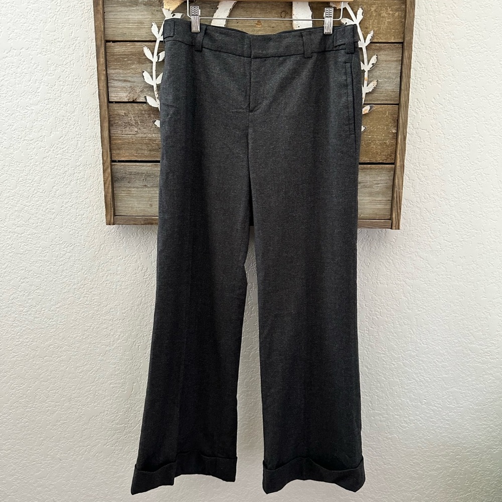 Vince gray wool blend trouser dress pants cuffed hem size 10